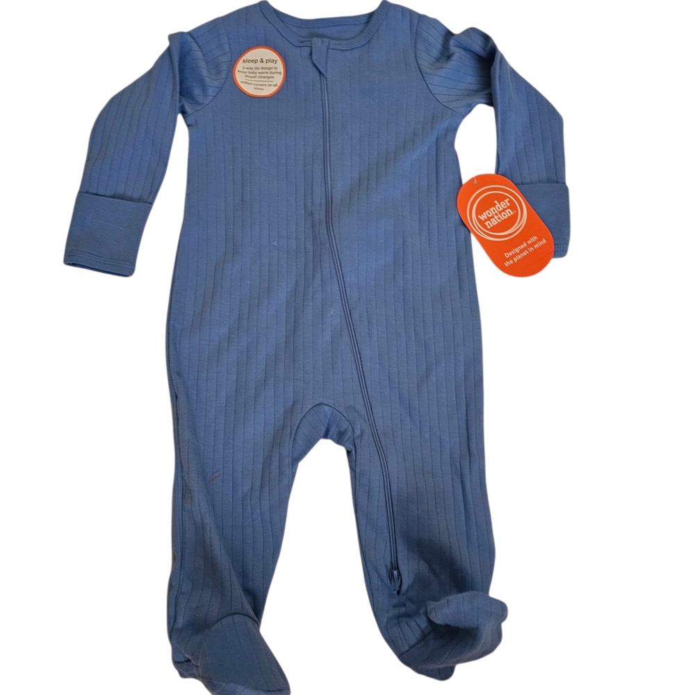 Wonder Nation Blue and Yellow Babies Footies 3 To 6 Mos. - Picture 3 of 4